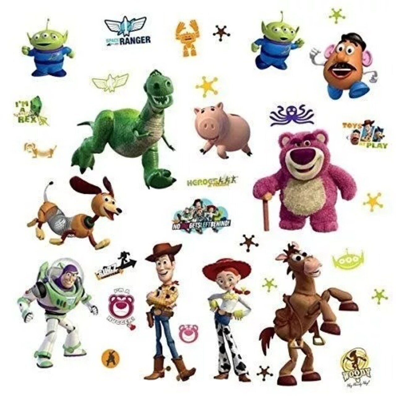 Disney 34 BiG TOY STORY 3 Wall Decal Stickers Room Decor BUZZ WOODY Glow in Dark